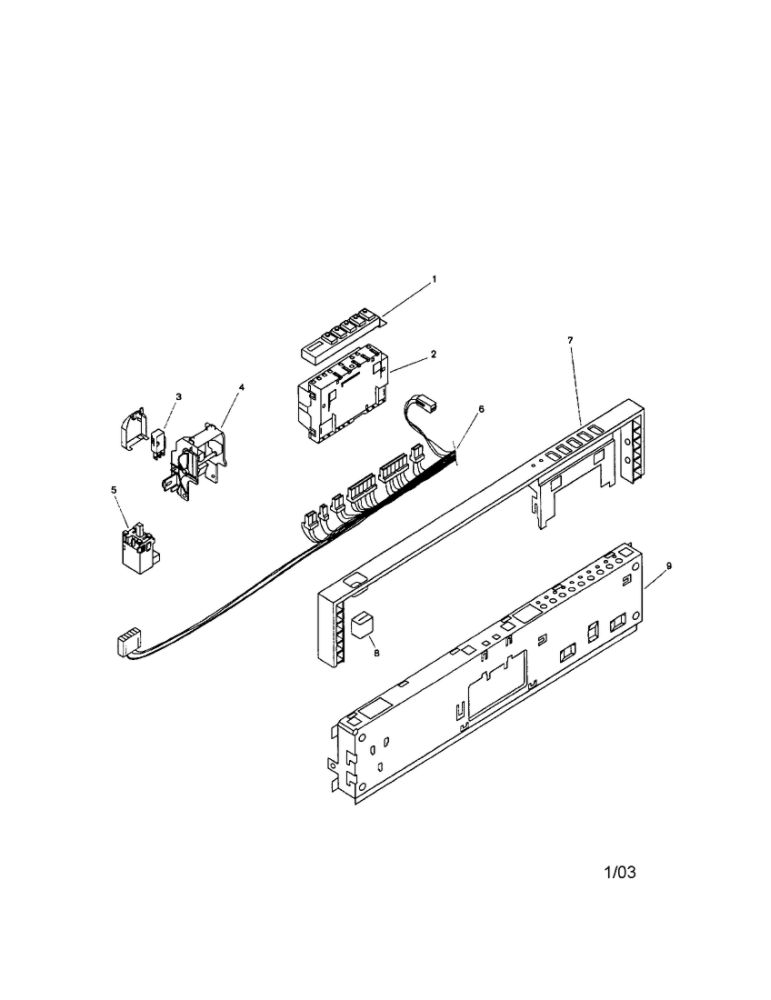Fascia Panel Diagram and Parts List for SHV4803UC 06FD7712-7812,7905-7907 Bosch Dishwasher