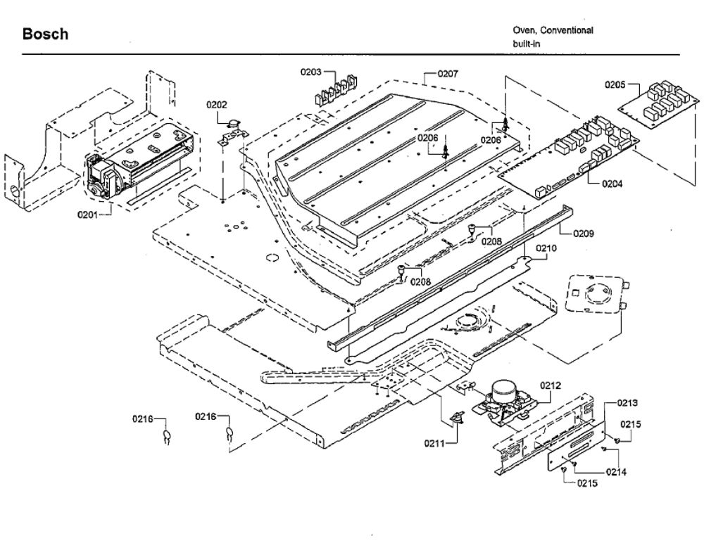 Pcb Assembly Diagram and Parts List for HBLP651RUC 03 Bosch Wall Oven