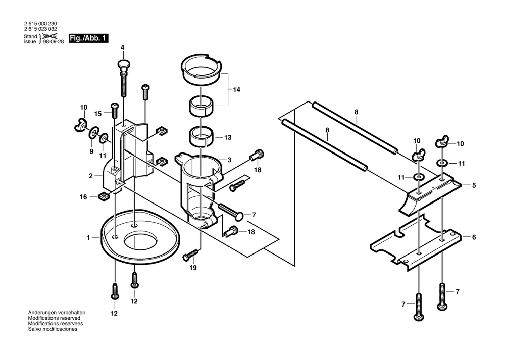 Diagram Diagram and Parts List for 2615023032  Bosch Router