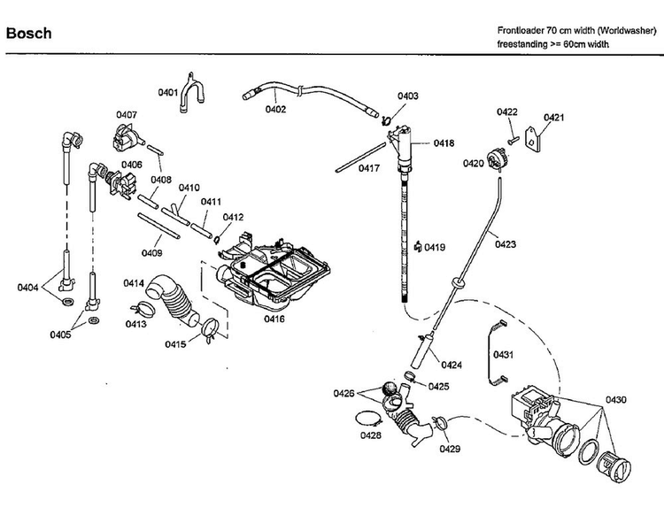 Pump Diagram and Parts List for WFMC4301UC 04 Bosch Washer