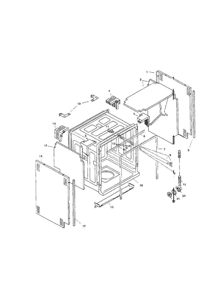 Tank Assembly Diagram and Parts List for SHU9925UC 12 Bosch Dishwasher
