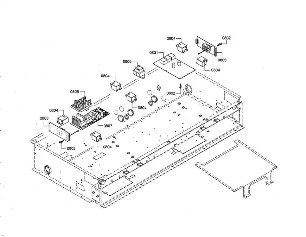 Control Board/Power Module Diagram and Parts List for PRD48JDSGU 06 Thermador Range