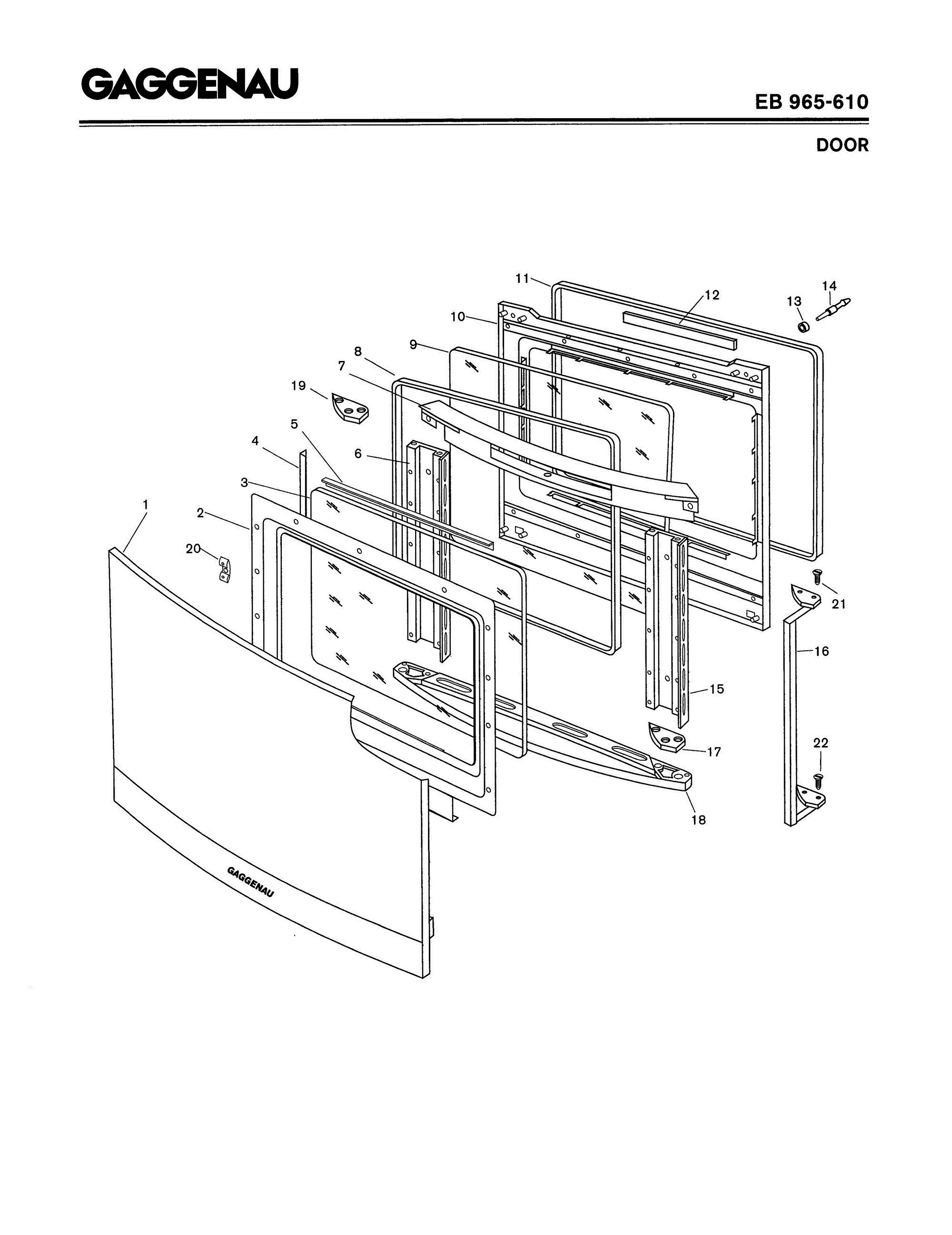 04 - DOOR Diagram and Parts List for EB965-610  Bosch Range