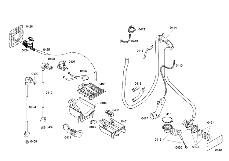 Pump Assy Diagram and Parts List for WAS24460UC 18 Bosch Washer