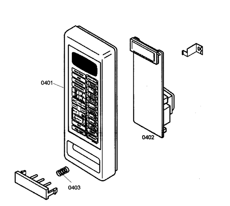 Key Pad Diagram and Parts List for POM301 01 Thermador Microwave