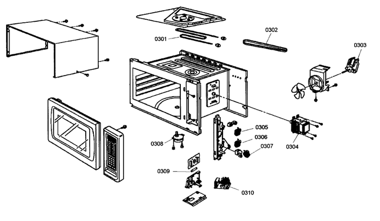 Microwave Parts 2 Diagram and Parts List for MEMC301ES01  Thermador Microwave