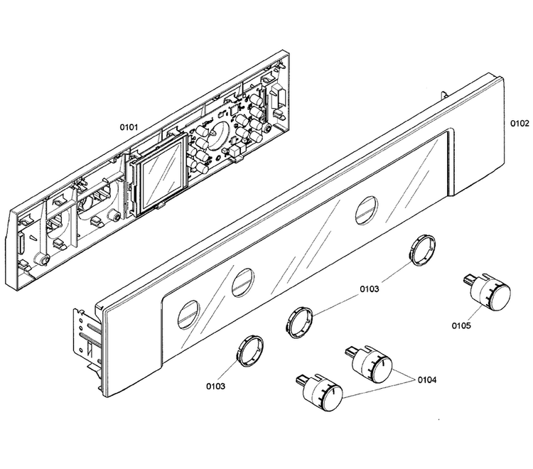 Control Panel Diagram and Parts List for HBL5650UC 03 Bosch Wall Oven