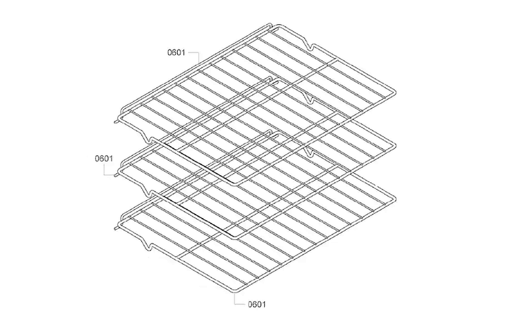 Rack Assy Diagram and Parts List for HBN3450UC 10 Bosch Wall Oven