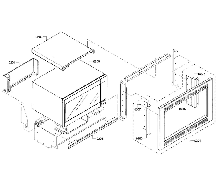 Trim Kit Diagram and Parts List for HBL8750UC 08 Bosch Microwave Oven Combo