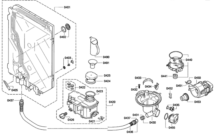 Pump Diagram and Parts List for DWHD650GFP 18 Thermador Dishwasher