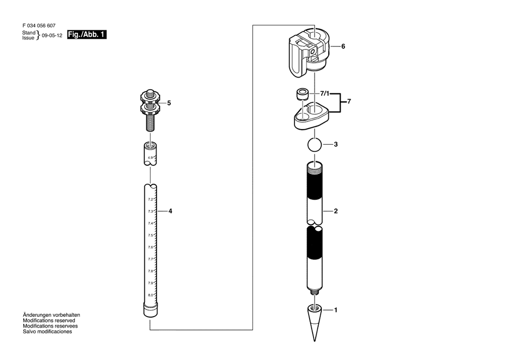 Diagram Diagram and Parts List for 4509TMA F 034 056 607 Bosch Tool Stand & Cart