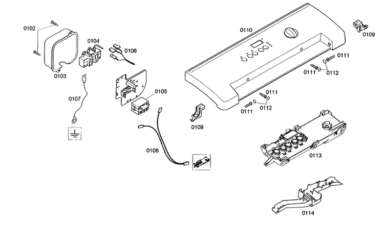 Control Panel Diagram and Parts List for WTMC8320US 05 Bosch Dryer