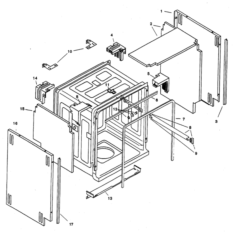 Tank Assy Diagram and Parts List for SHU6806UC 11 Bosch Dishwasher