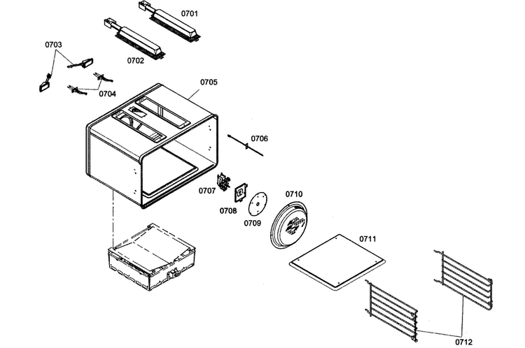 Oven Parts Diagram and Parts List for PRG364EDG01  Thermador Range