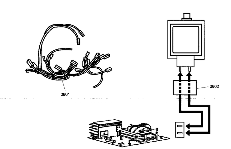 Wiring Harness Diagram and Parts List for MEMCW301ES01  Thermador Microwave