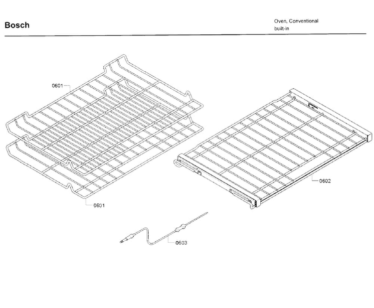 Rack Diagram and Parts List for HBL8751UCC 03 Bosch Microwave Oven Combo