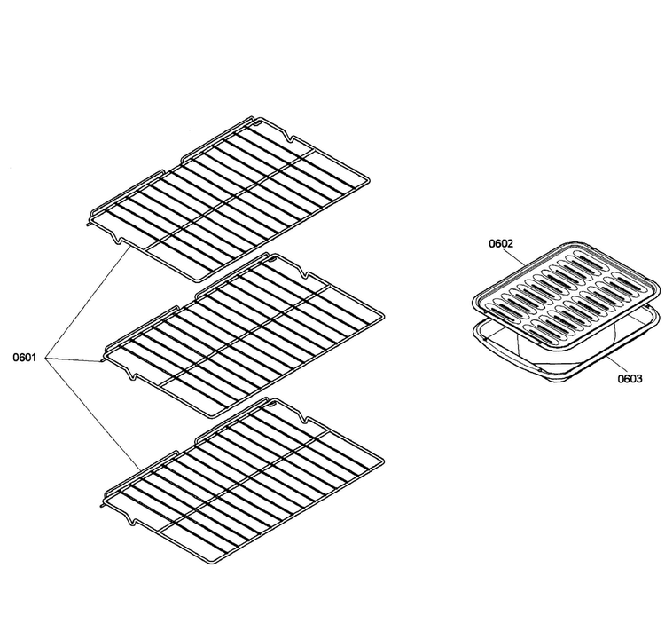 Shelfs Diagram and Parts List for HBL3460UC 02 Bosch Wall Oven