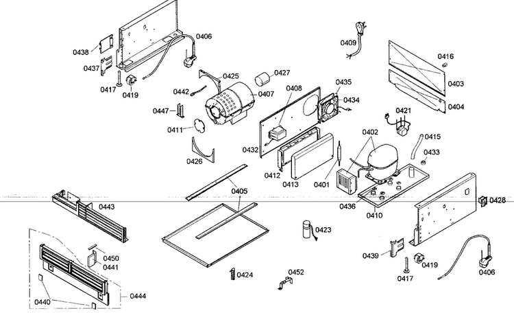 Compressor Diagram and Parts List for T18IW50NSP07  Thermador Wine and Beverage Cooler