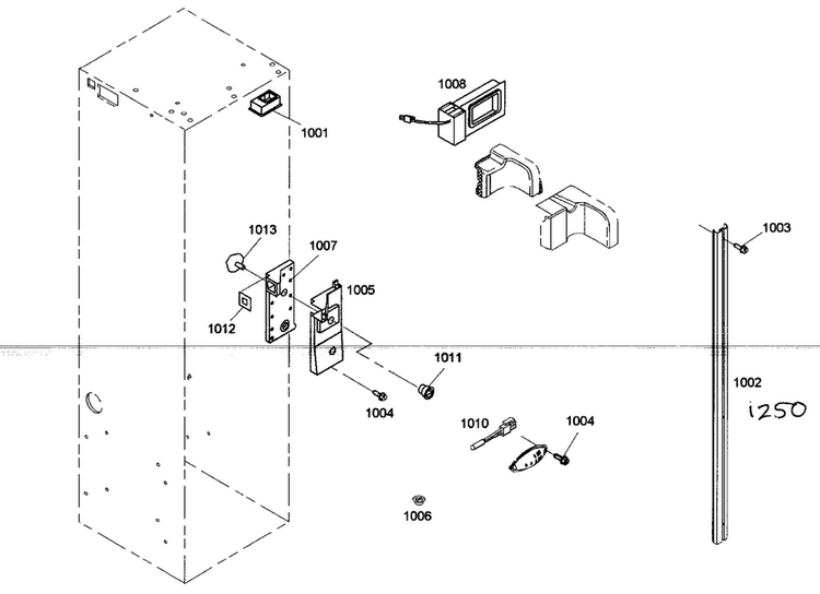 Senser Diagram and Parts List for KBUIT4265E 01 Thermador Refrigerator