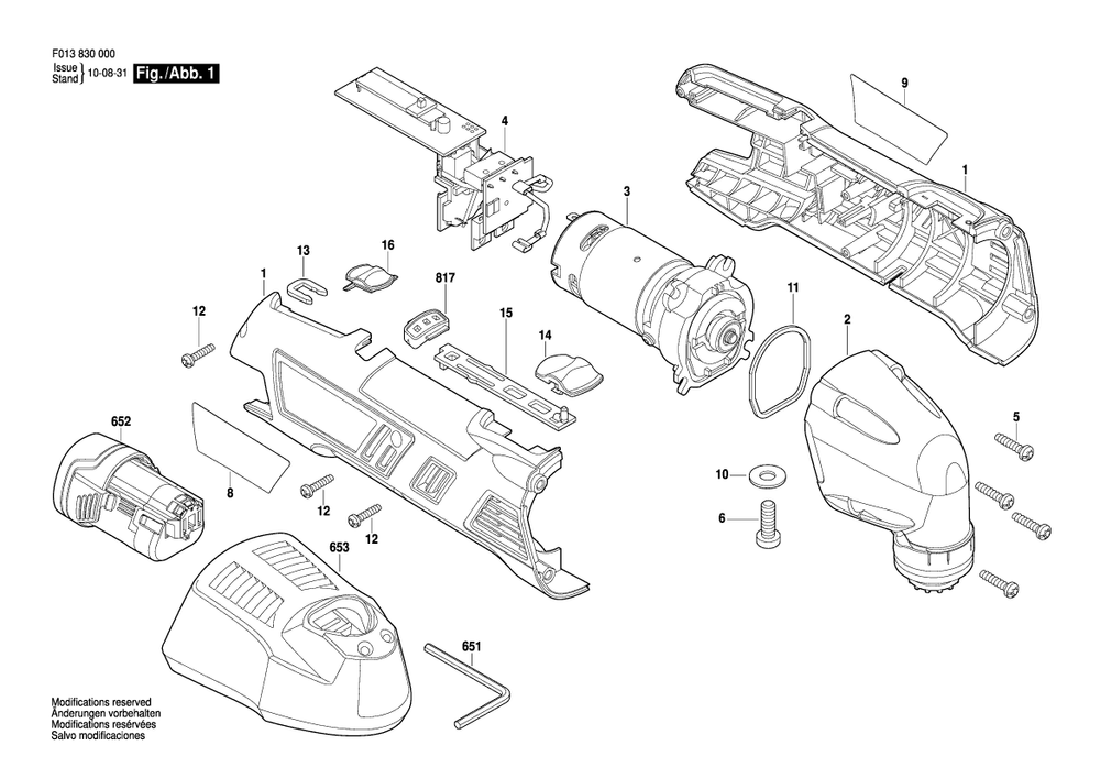 Diagram Diagram and Parts List for 8300 F 013 830 000 Bosch Multi-Tool