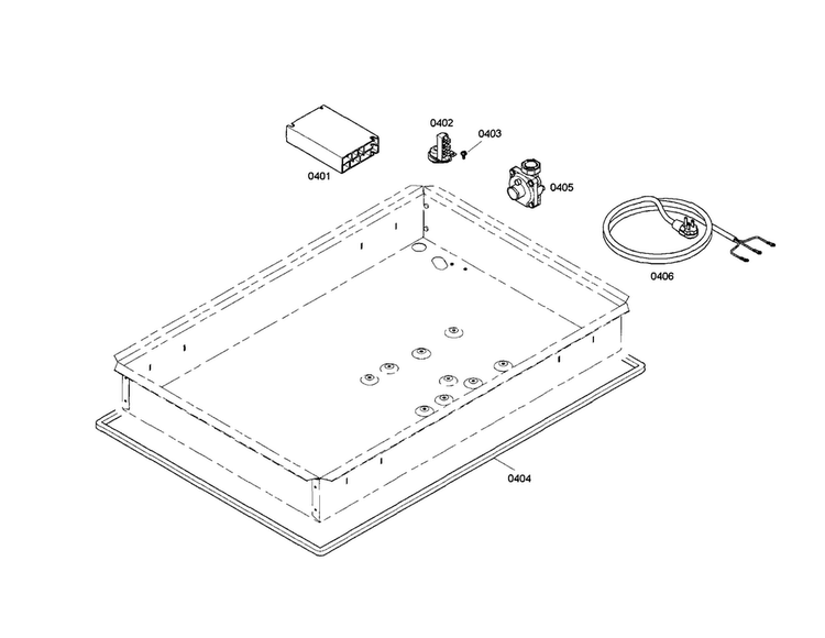 Spark Module/regulator Diagram and Parts List for SGS305FS 02 Thermador Cooktop
