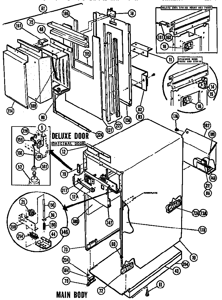 Cabinet Diagram and Parts List for WCC22  Thermador Trash Compactor