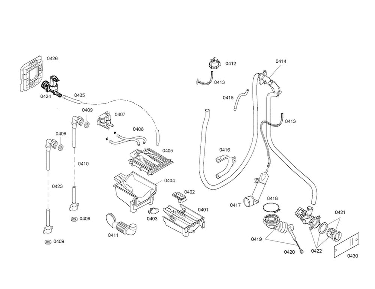 Dispenser/hoses Diagram and Parts List for WAS20160UC 23 Bosch Washer