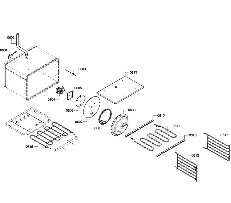 Oven Assy Diagram and Parts List for PRD304GHU 10 Thermador Range