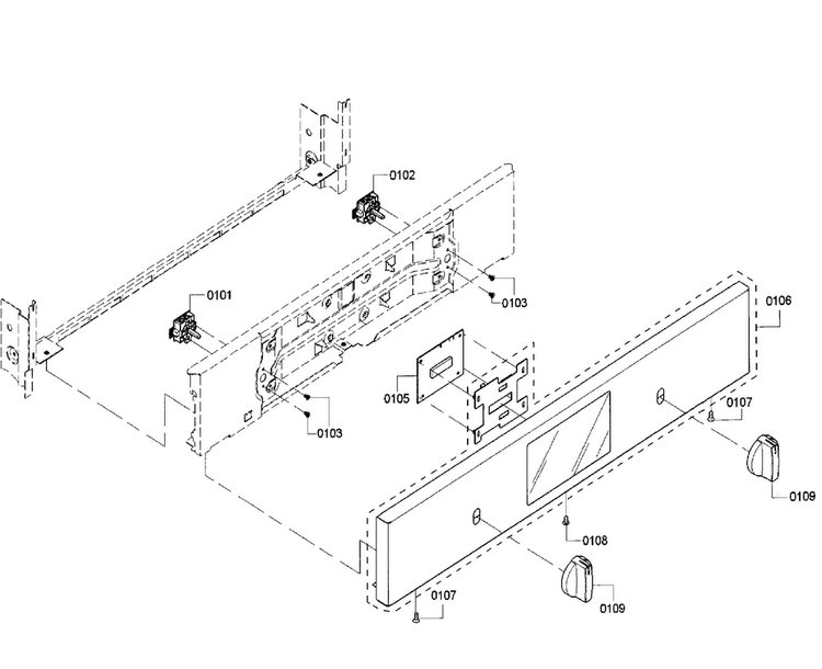 Control Panel Diagram and Parts List for HBN5651UC 02 Bosch Wall Oven