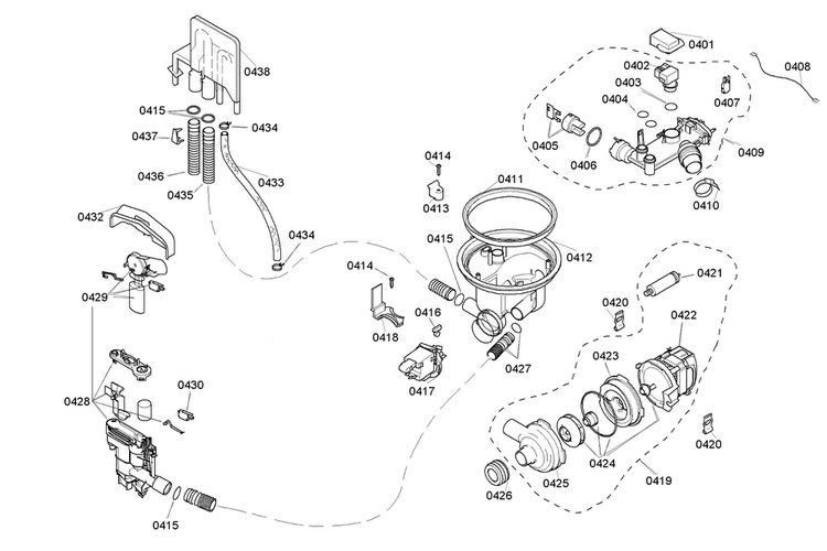 Valve Assy Diagram and Parts List for SHU5302UC 14 Bosch Dishwasher