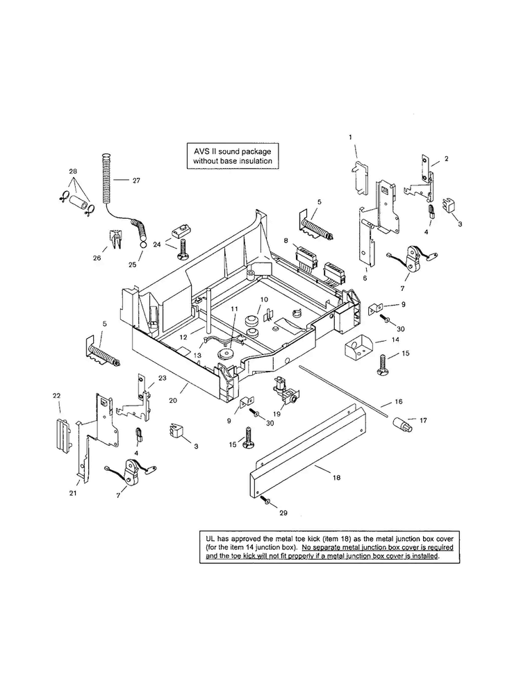 Base Diagram and Parts List for SHX46B06UC 14 Bosch Dishwasher
