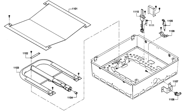 Oven Burner Diagram and Parts List for PRG486EDPG 01 Thermador Range