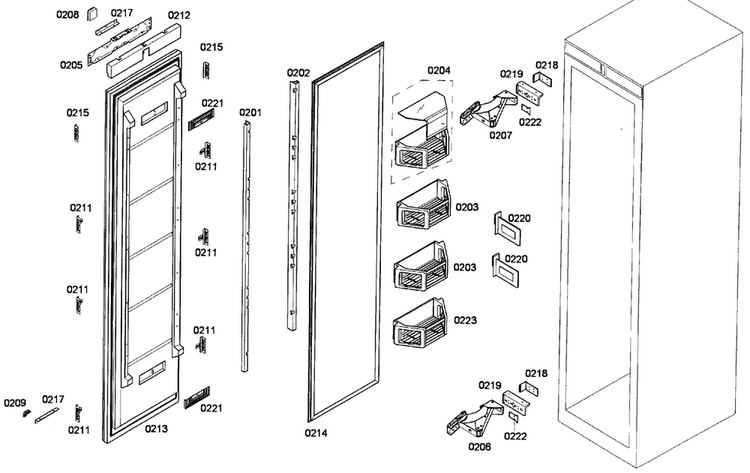 Door Assy Diagram and Parts List for T24IR70NSP 33 Thermador Refrigerator