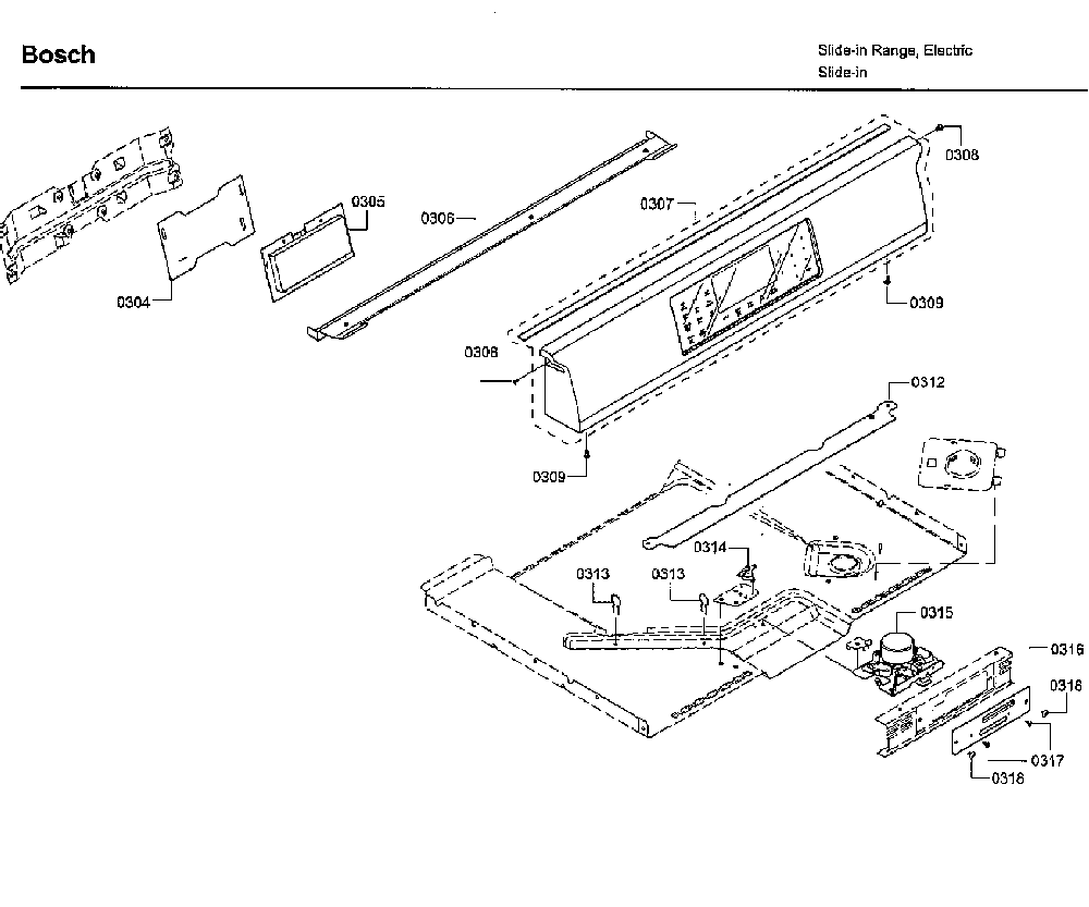 Control Diagram and Parts List for HIIP055U 01 Bosch Range