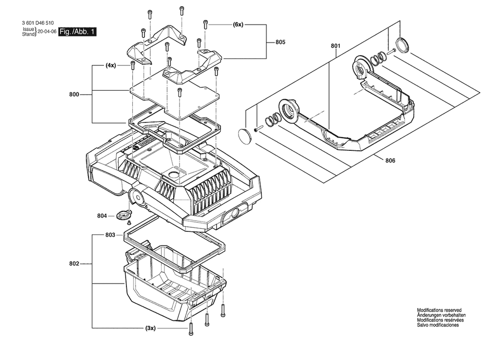 Section 1 Diagram and Parts List for 3601D46510  Bosch Worklight & Flashlight
