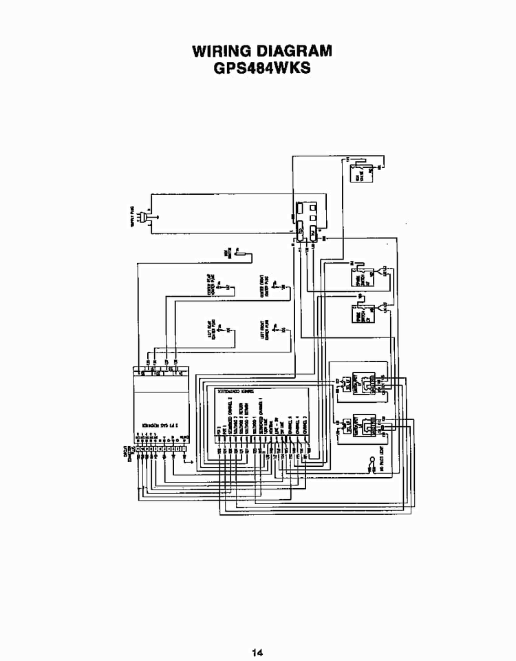 Page 14 Diagram and Parts List for GPS484WKS  Thermador Cooktop