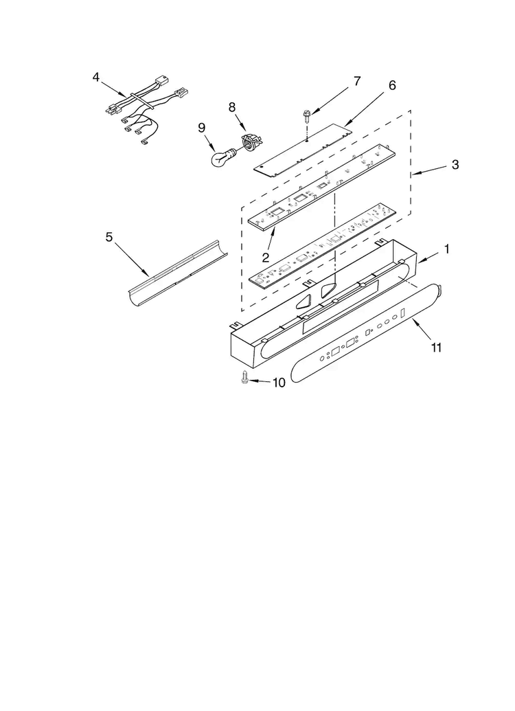 Control Panel Parts Diagram and Parts List for KBUDT4265E 04 Thermador Refrigerator