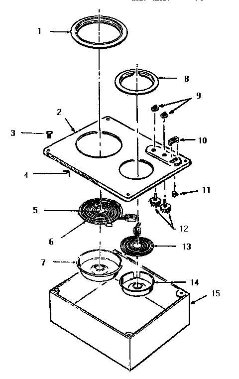 St2 Body Diagram and Parts List for ST12  Thermador Cooktop