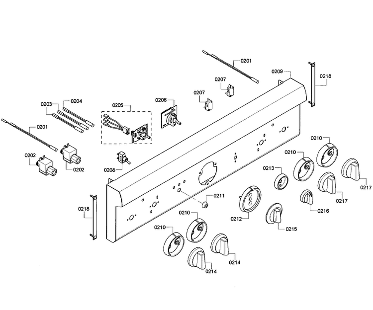 Control Panel Diagram and Parts List for PRD304GHU 10 Thermador Range