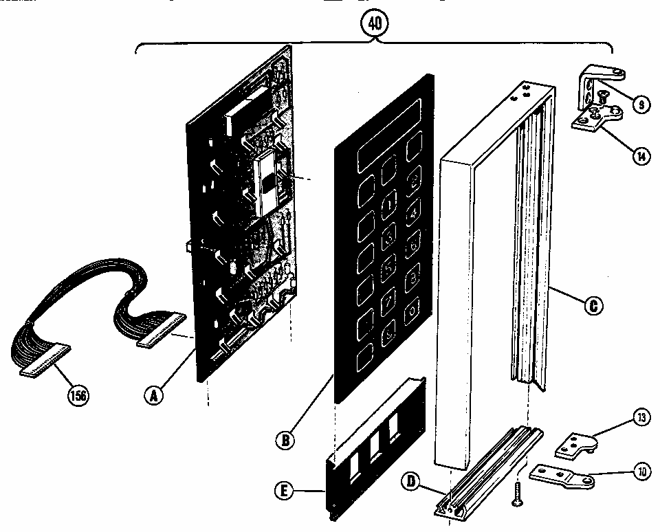 Microwave Power Compartment Door Diagram and Parts List for MTR225  Thermador Microwave