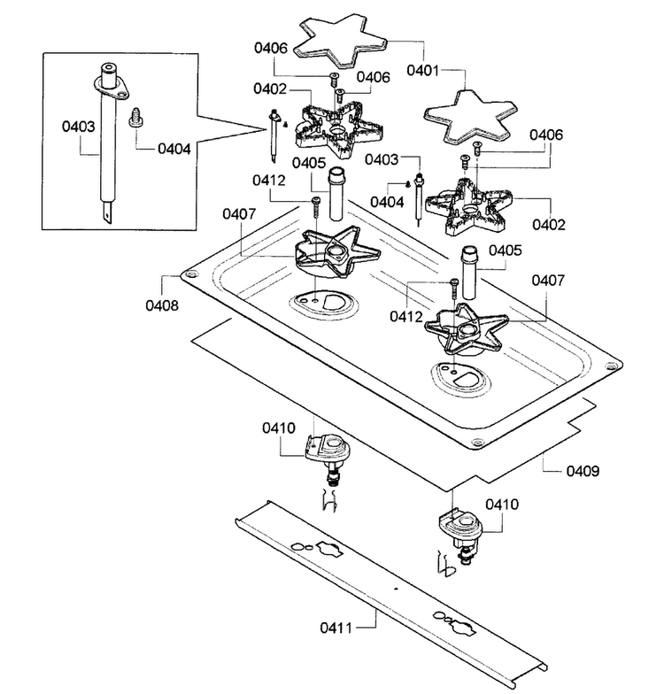 Burners 1 Diagram and Parts List for PCG486GD 04 Thermador Cooktop