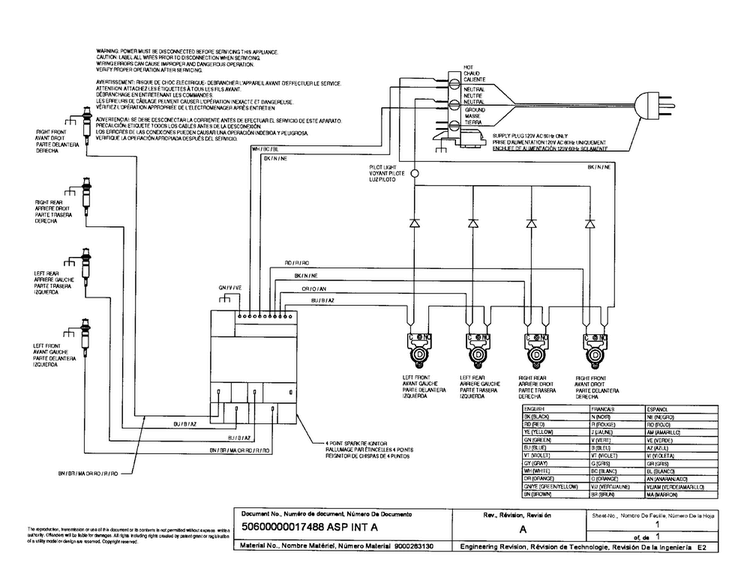 Wiring Diagram Diagram and Parts List for NGM5054UC 01 Bosch Cooktop