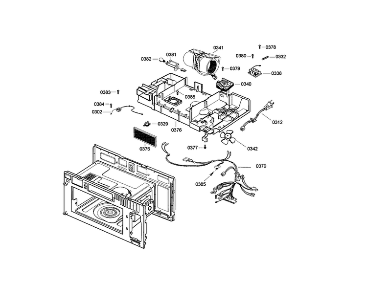 Cable Harness/motor Diagram and Parts List for HMV9303 01 Bosch Microwave