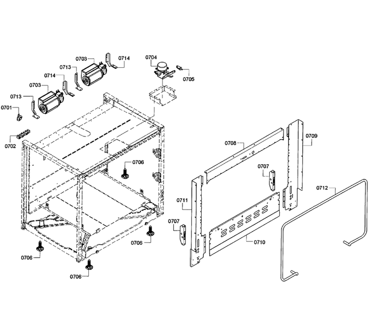 Cabinet Assy Diagram and Parts List for PRD366GHC 14 Thermador Range