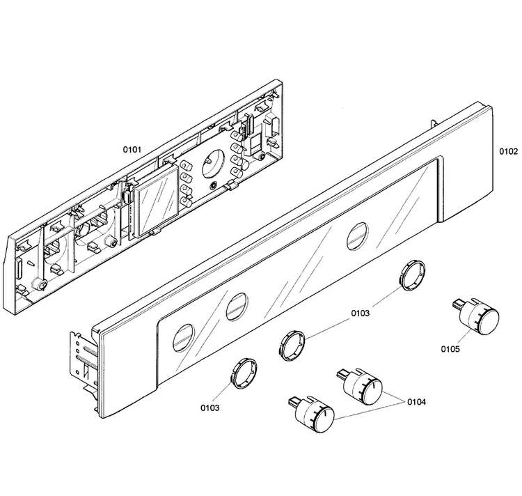Control Panel Diagram and Parts List for HBN3550UC 01 Bosch Wall Oven