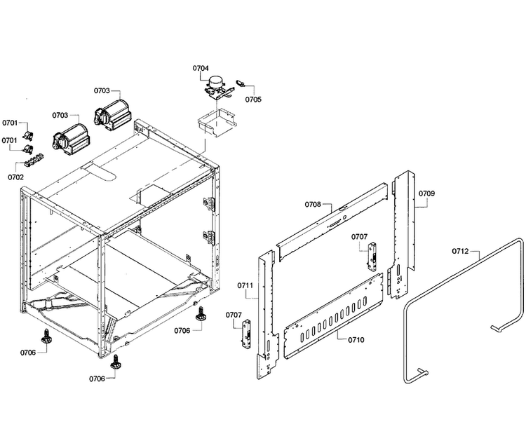 Cabinet Assy Diagram and Parts List for PRD366GHC 04 Thermador Range