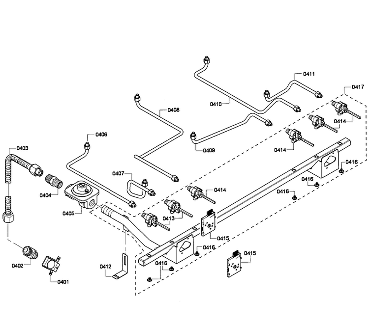 Manifold Assy Diagram and Parts List for PRD366GHU 03 Thermador Range