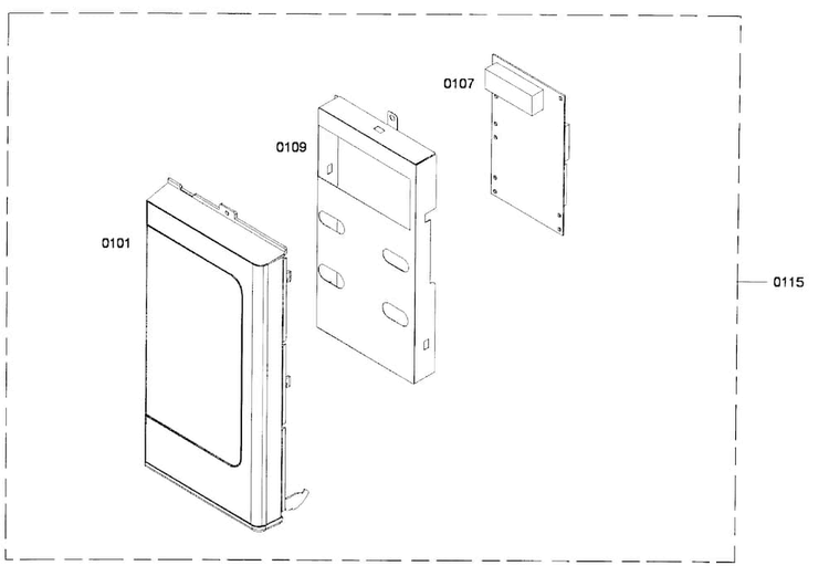 Front Panel Diagram and Parts List for HMV5051U 01 Bosch Microwave