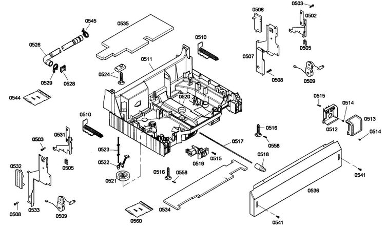 Base Assy Diagram and Parts List for DWHD410GFM-53  Thermador Dishwasher