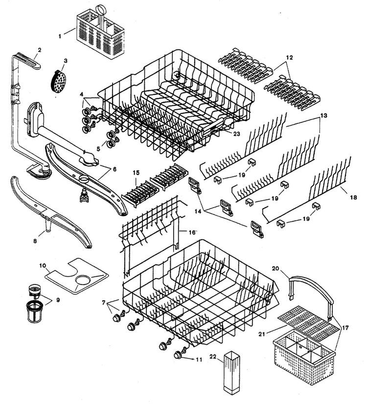 Racks Diagram and Parts List for SHU6805UC 06 Bosch Dishwasher